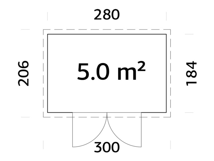 Palmako redskabsrum Alma 280 x 184 cm